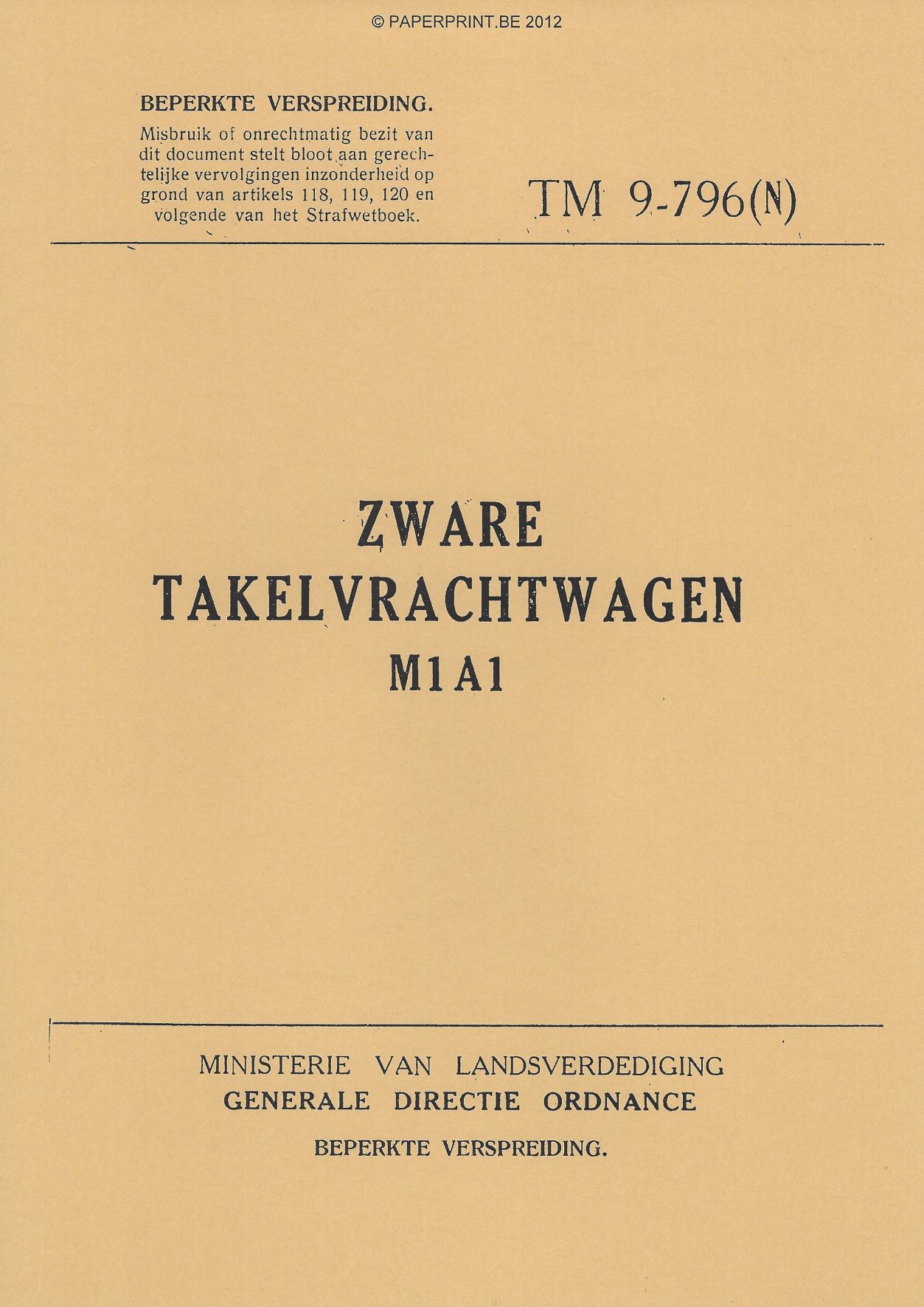 TM 9-796 NL ZWARE TAKELWAGEN M1A1
